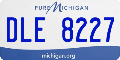 MI license plate DLE8227