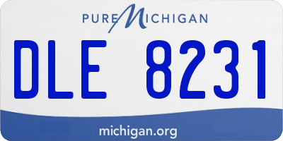 MI license plate DLE8231
