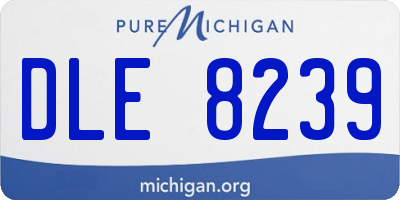 MI license plate DLE8239