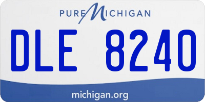 MI license plate DLE8240