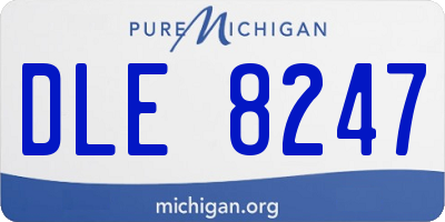 MI license plate DLE8247