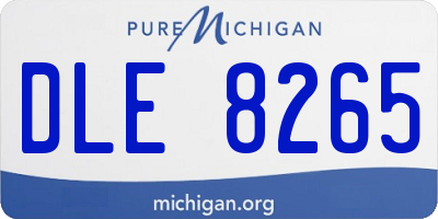 MI license plate DLE8265