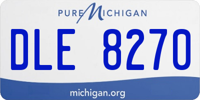 MI license plate DLE8270