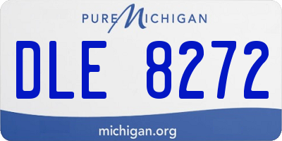 MI license plate DLE8272
