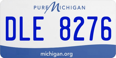 MI license plate DLE8276