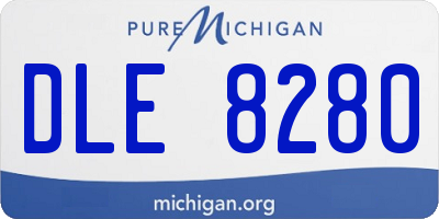 MI license plate DLE8280
