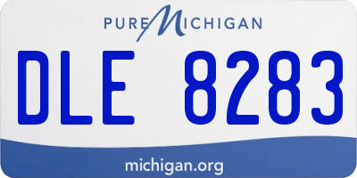 MI license plate DLE8283