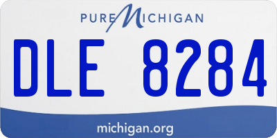 MI license plate DLE8284