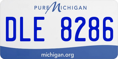 MI license plate DLE8286