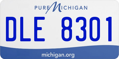 MI license plate DLE8301