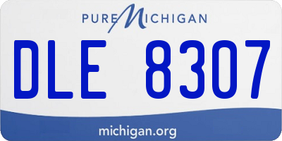 MI license plate DLE8307