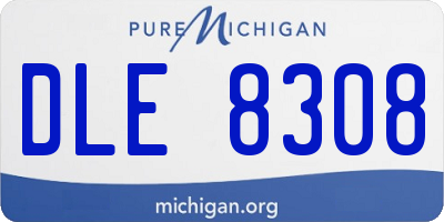 MI license plate DLE8308