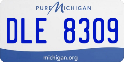 MI license plate DLE8309