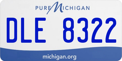 MI license plate DLE8322