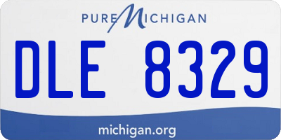 MI license plate DLE8329