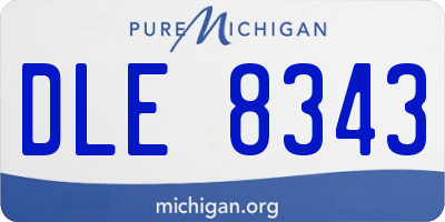 MI license plate DLE8343