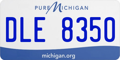 MI license plate DLE8350
