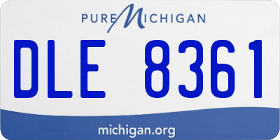 MI license plate DLE8361
