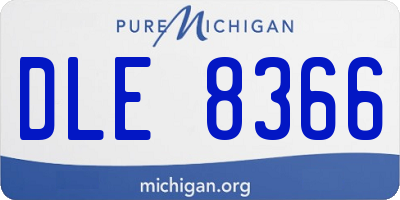 MI license plate DLE8366