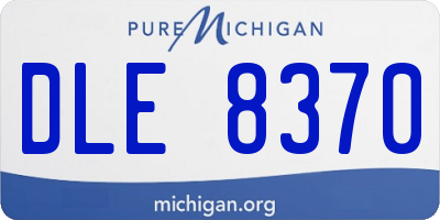 MI license plate DLE8370
