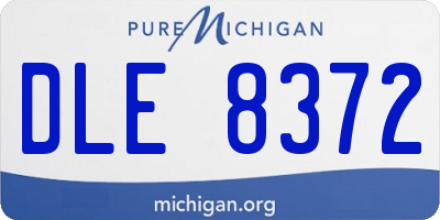 MI license plate DLE8372
