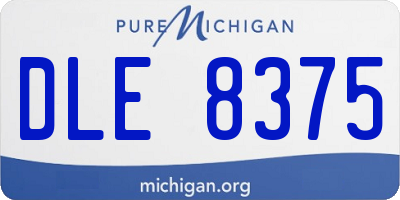 MI license plate DLE8375