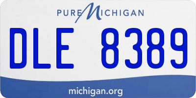 MI license plate DLE8389