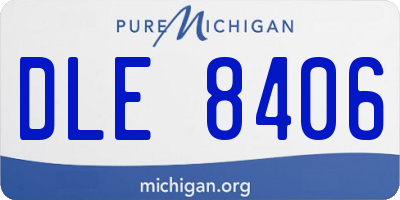 MI license plate DLE8406