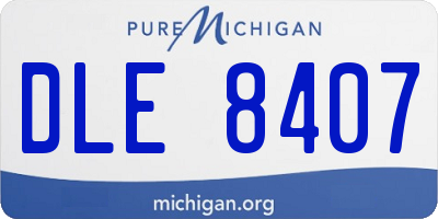 MI license plate DLE8407