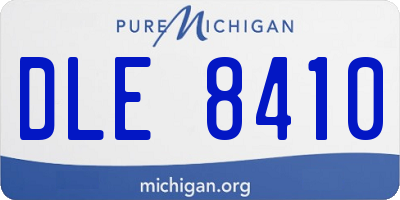 MI license plate DLE8410