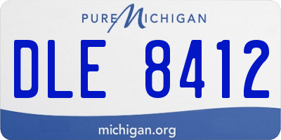 MI license plate DLE8412
