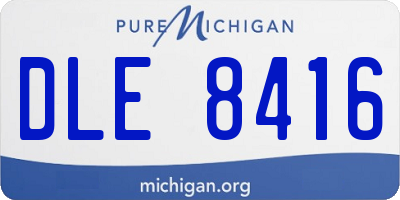 MI license plate DLE8416