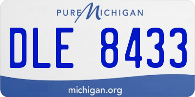 MI license plate DLE8433