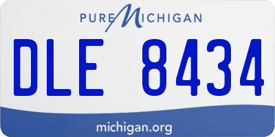 MI license plate DLE8434