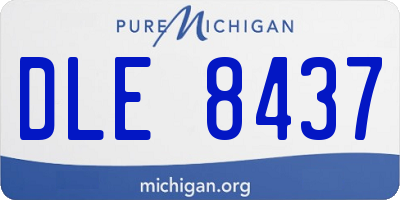 MI license plate DLE8437