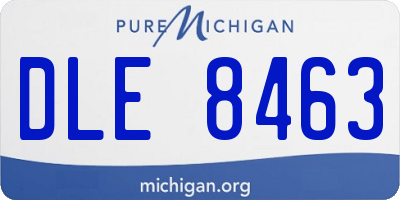 MI license plate DLE8463