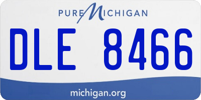 MI license plate DLE8466