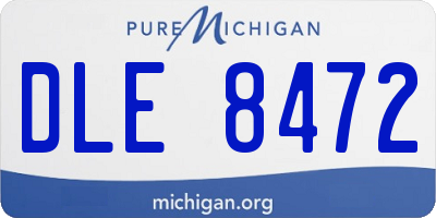 MI license plate DLE8472