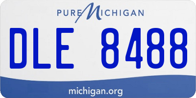 MI license plate DLE8488