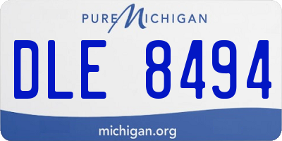 MI license plate DLE8494