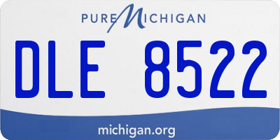MI license plate DLE8522
