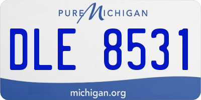 MI license plate DLE8531