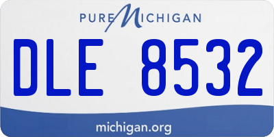 MI license plate DLE8532