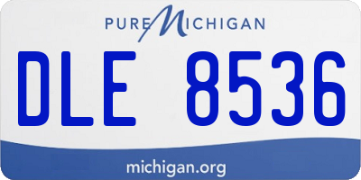 MI license plate DLE8536