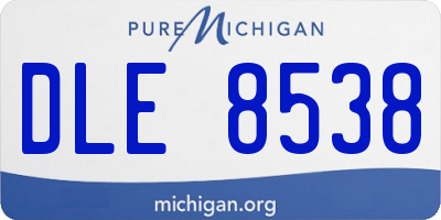 MI license plate DLE8538
