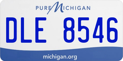 MI license plate DLE8546