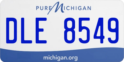 MI license plate DLE8549