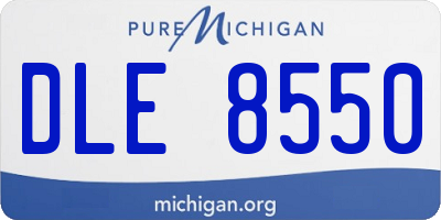 MI license plate DLE8550
