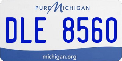 MI license plate DLE8560