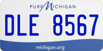 MI license plate DLE8567